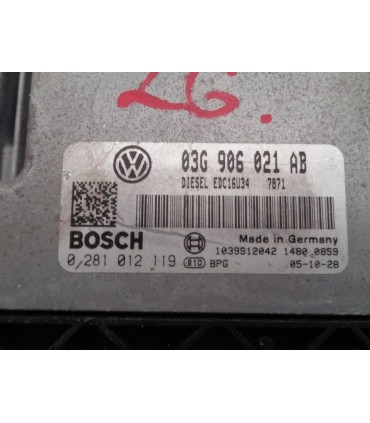 VW GOLF V TOURAN 2.0 TDI KOMPUTER STEROWNIK SILNIKA 03G906021AB