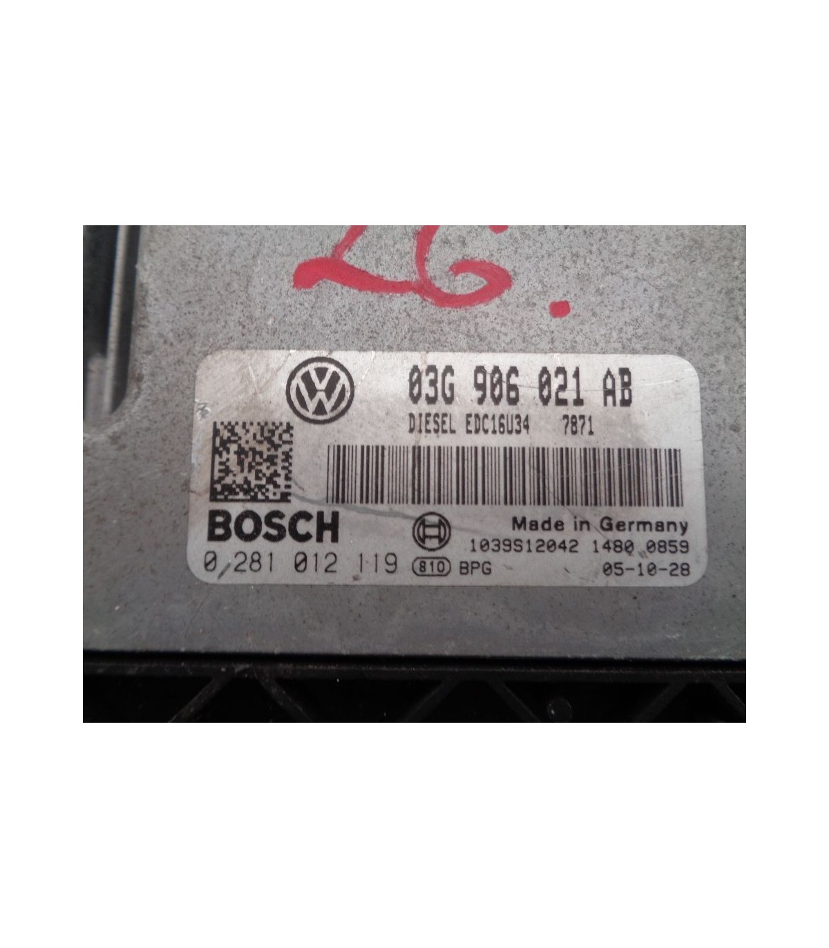 VW GOLF V TOURAN 2.0 TDI KOMPUTER STEROWNIK SILNIKA 03G906021AB