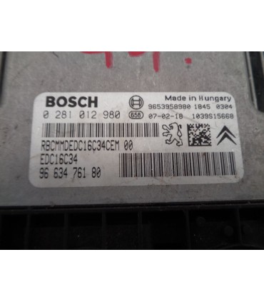 CITROEN C4 PICASSO 1.6 HDI KOMPUTER STEROWNIK SILNIKA 0281012980  / 9663476180