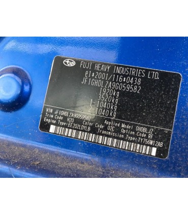SUBARU IMPREZA HB 08 KOD LAK. 02C ZDERZAK TYŁ