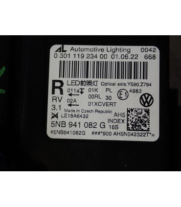 VOLKSWAGEN TIGUAN 5NA LIFT LAMPA PRAWY PRZÓD 5NB941082G