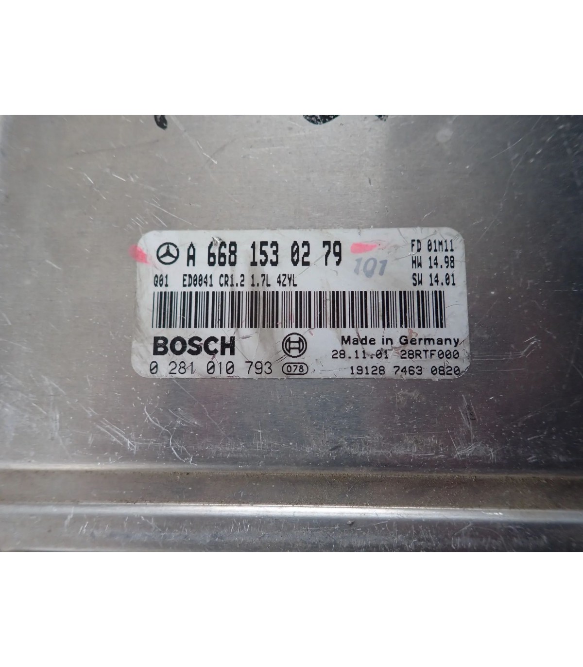 MERCEDES A KLASA W168 STEROWNIK SILNIKA A6681530279 0281010793