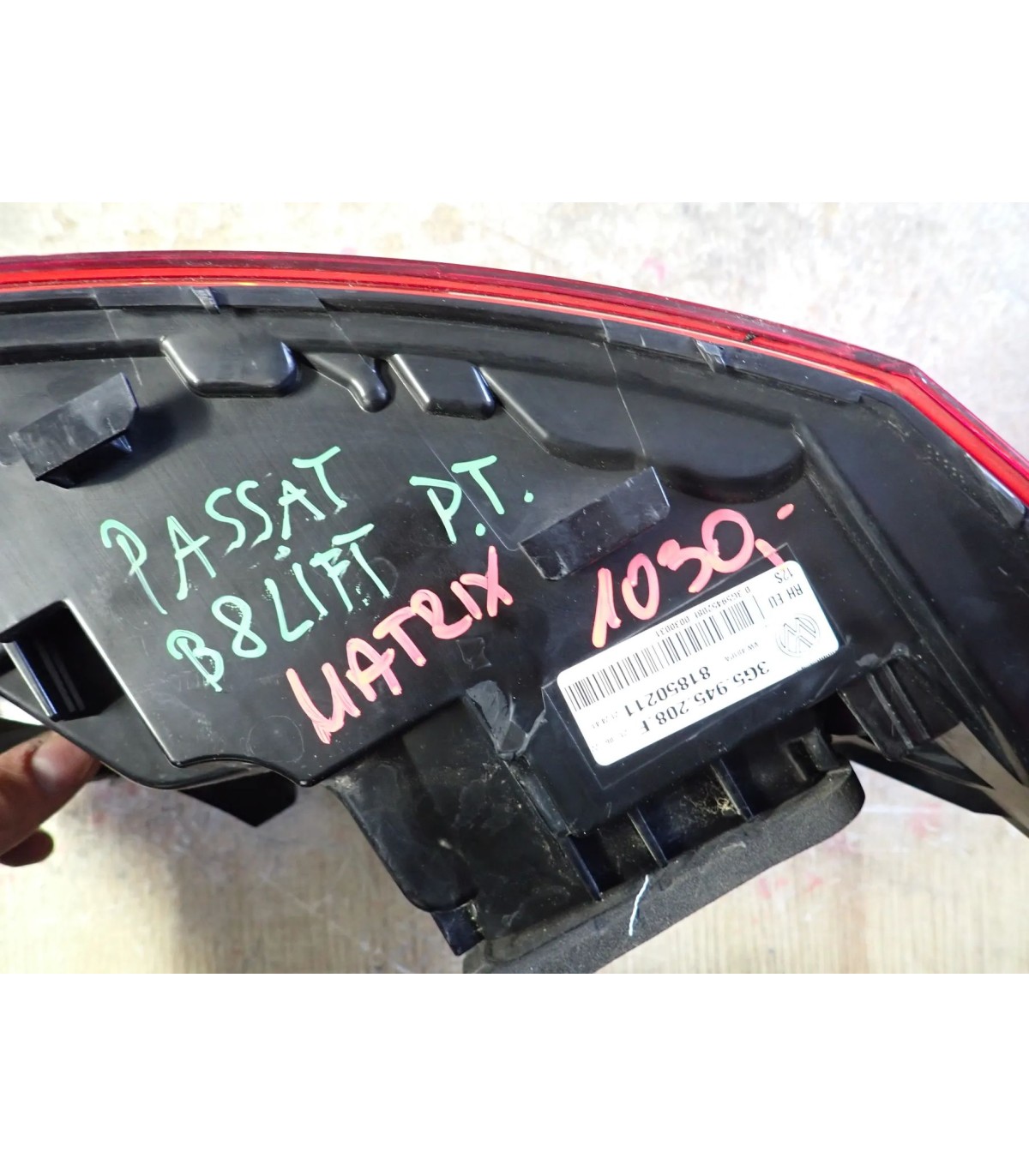 VW PASSAT B8 LIFT MATRIX SEDAN LAMPA PRAWY PRAWA TYŁ TYLNA EUROPA 3G5945208F