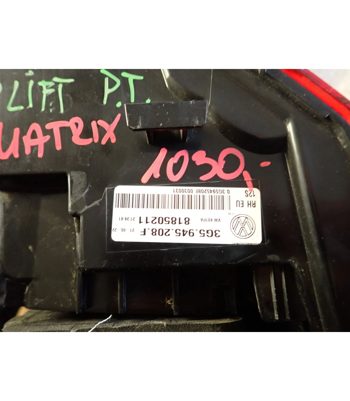VW PASSAT B8 LIFT MATRIX SEDAN LAMPA PRAWY PRAWA TYŁ TYLNA EUROPA 3G5945208F