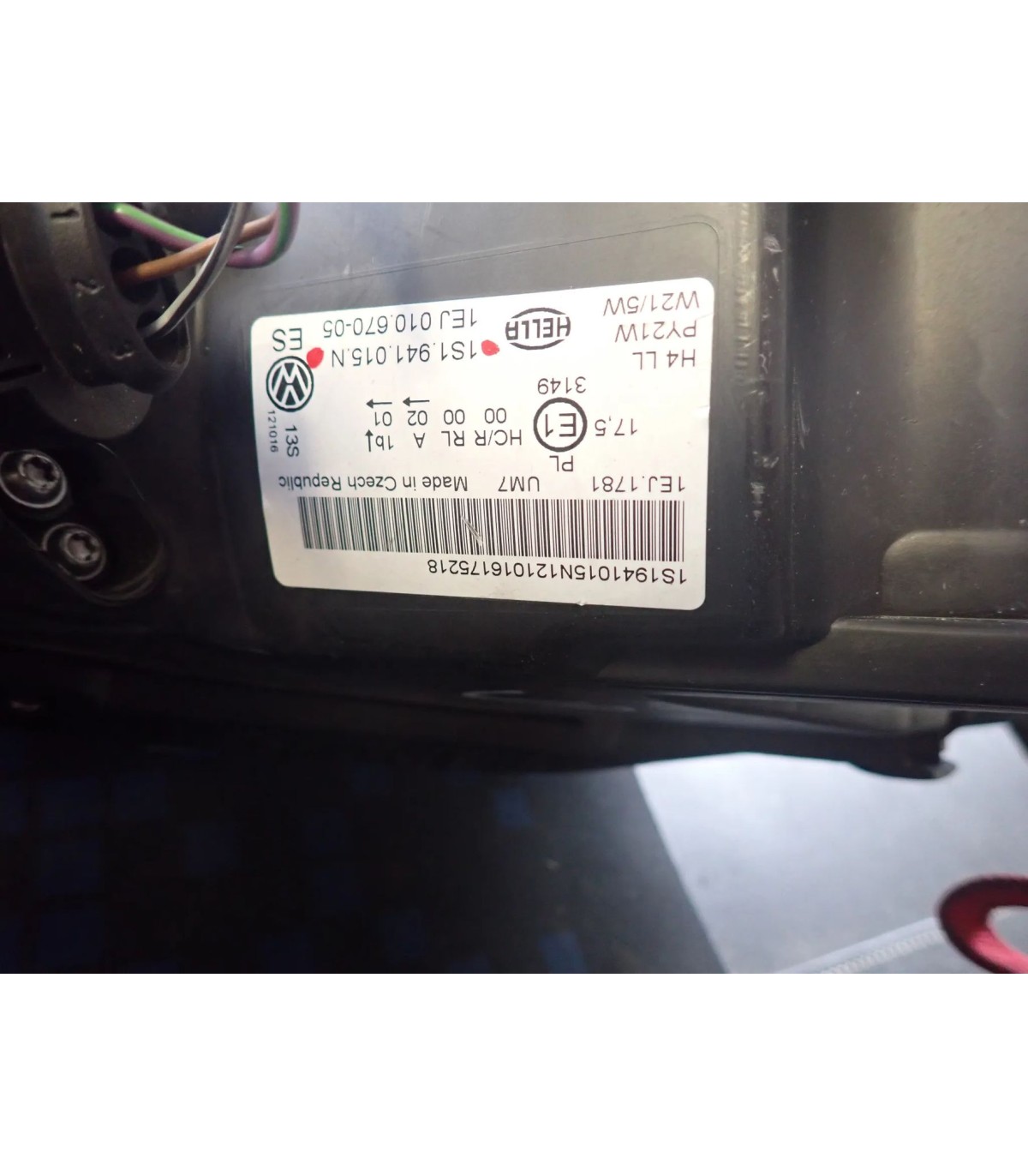 VW UP LAMPA PRZEDNIA PRZÓD LEWA EUROPA NR 1S1941015N